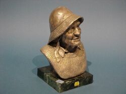 Joe A. Avarista Sterling Silver Fisherman Bust